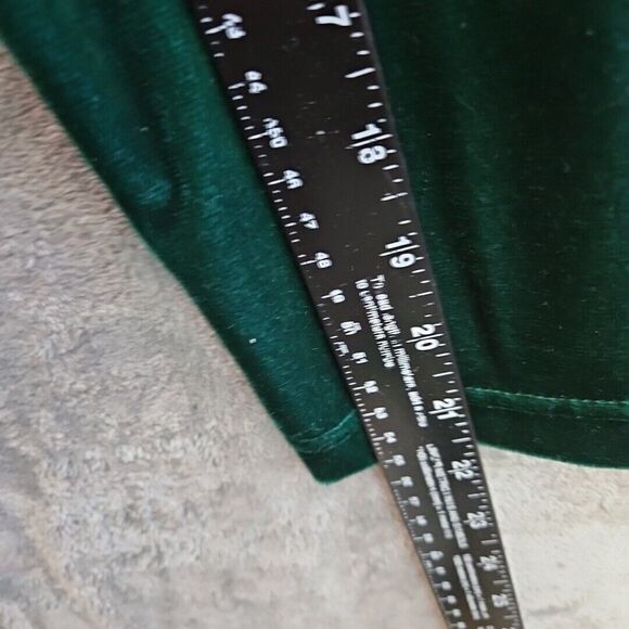 Chinawear By Morsly Women's Sm Green Velour Mock Neck Top long sleeve Vintage - Picture 6 of 9